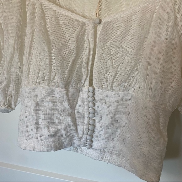 Free People white sheer top - Picture 3 of 5